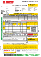 BSES Rajdhani Power Limited electricity utility business bill, SCR